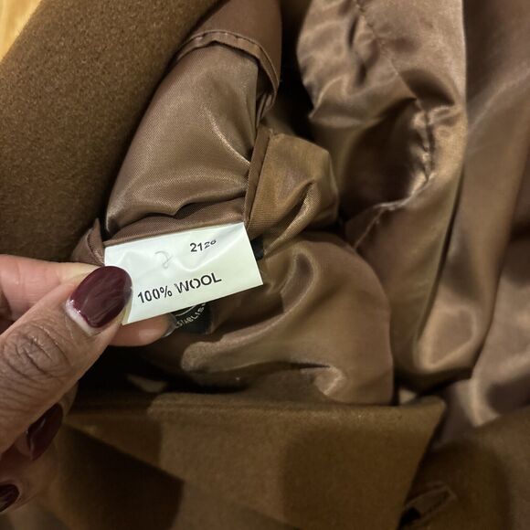 Jos A Bank Winter Pea Coat Mens Size 46L Brown Formal Wool Jacket - Picture 6 of 6